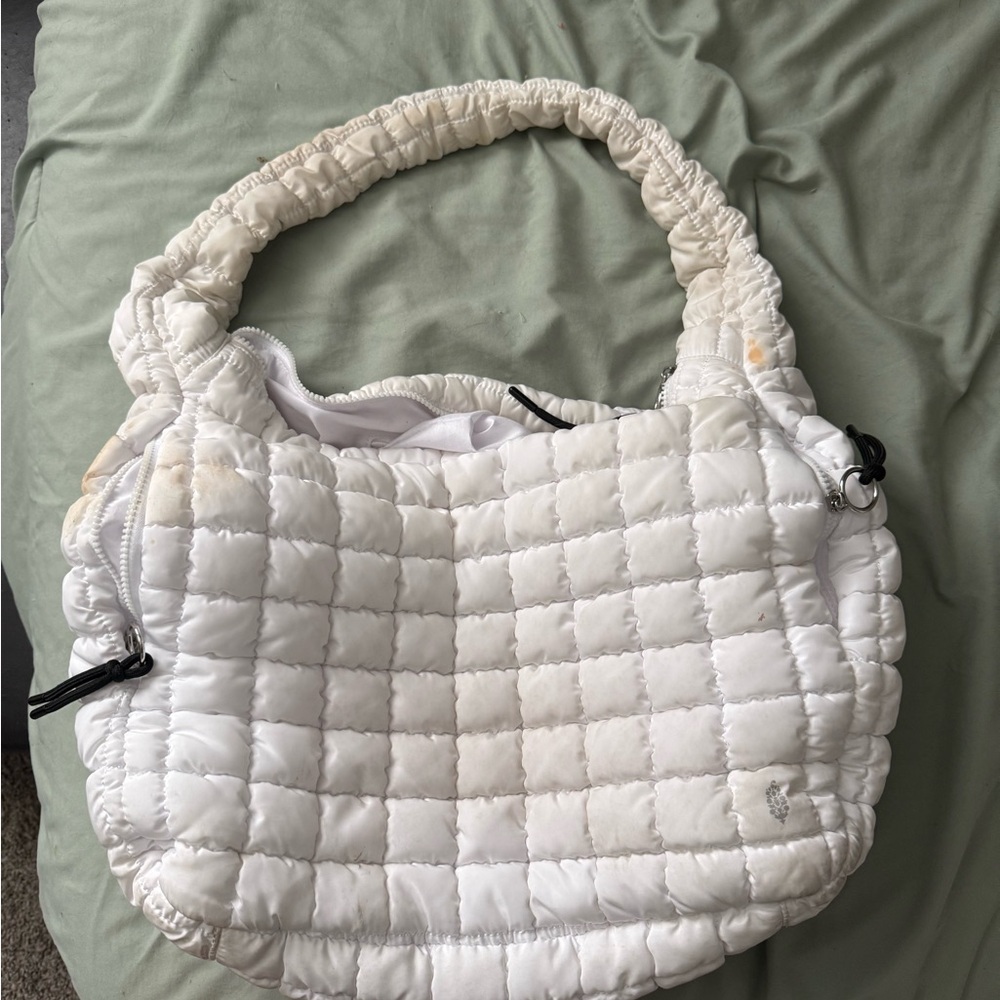 Free People White Quilted Shoulder Bag